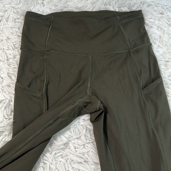 Lululemon Fast & Free Crop II *Nulux 19" Dark Olive - Picture 2 of 6